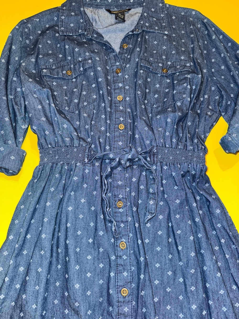 Millenium Denim Button-Front Midi Dress in Blue New Sz XL - Picture 4 of 6